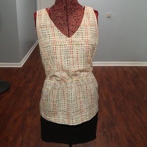 Multicolored Keyhole Blouse